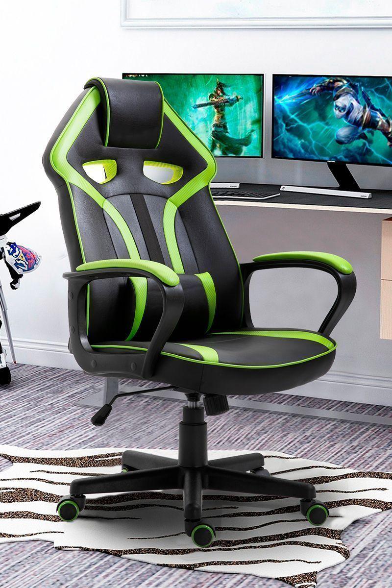 Silla Gamer Extreme Game PVC Base Nylon - Verde-1