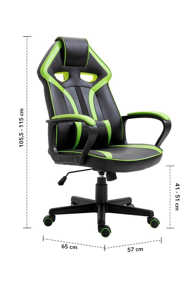 Silla Gamer Extreme Game PVC Base Nylon - Verde-2