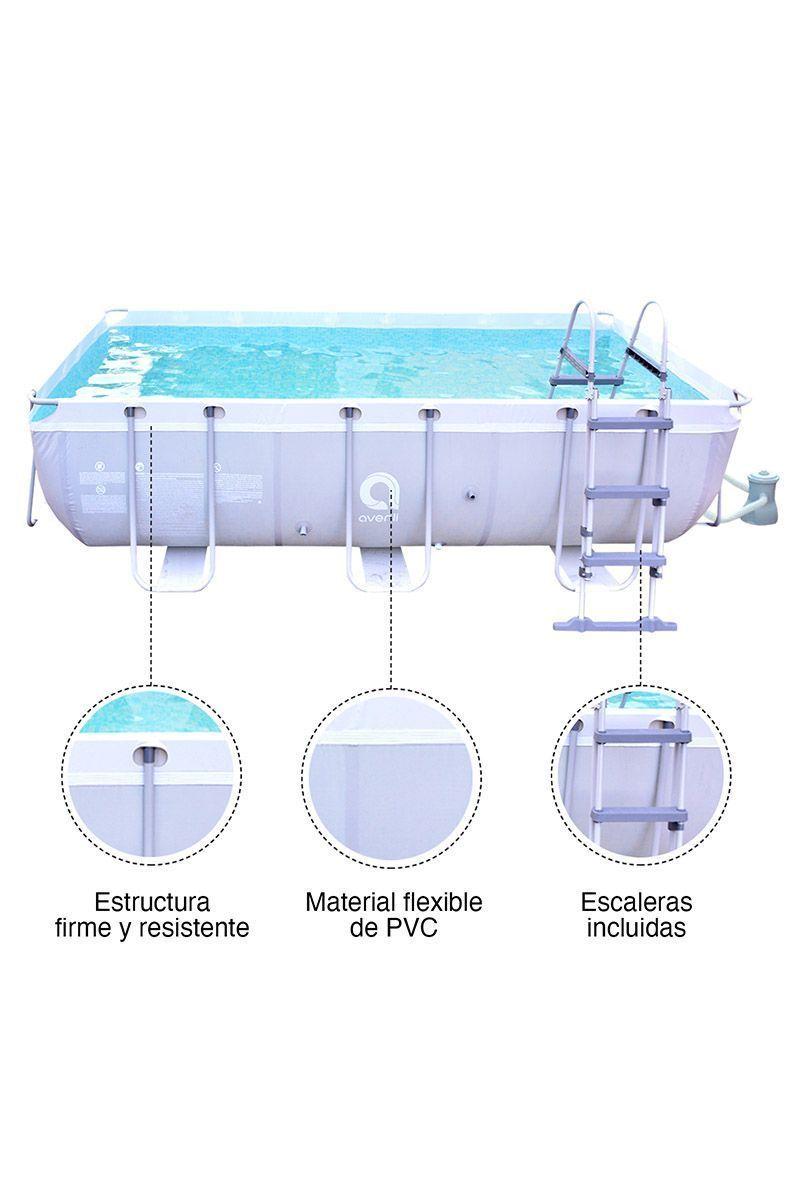 Piscina con Filtro 7020 L 99x200x400 cm Gris-3