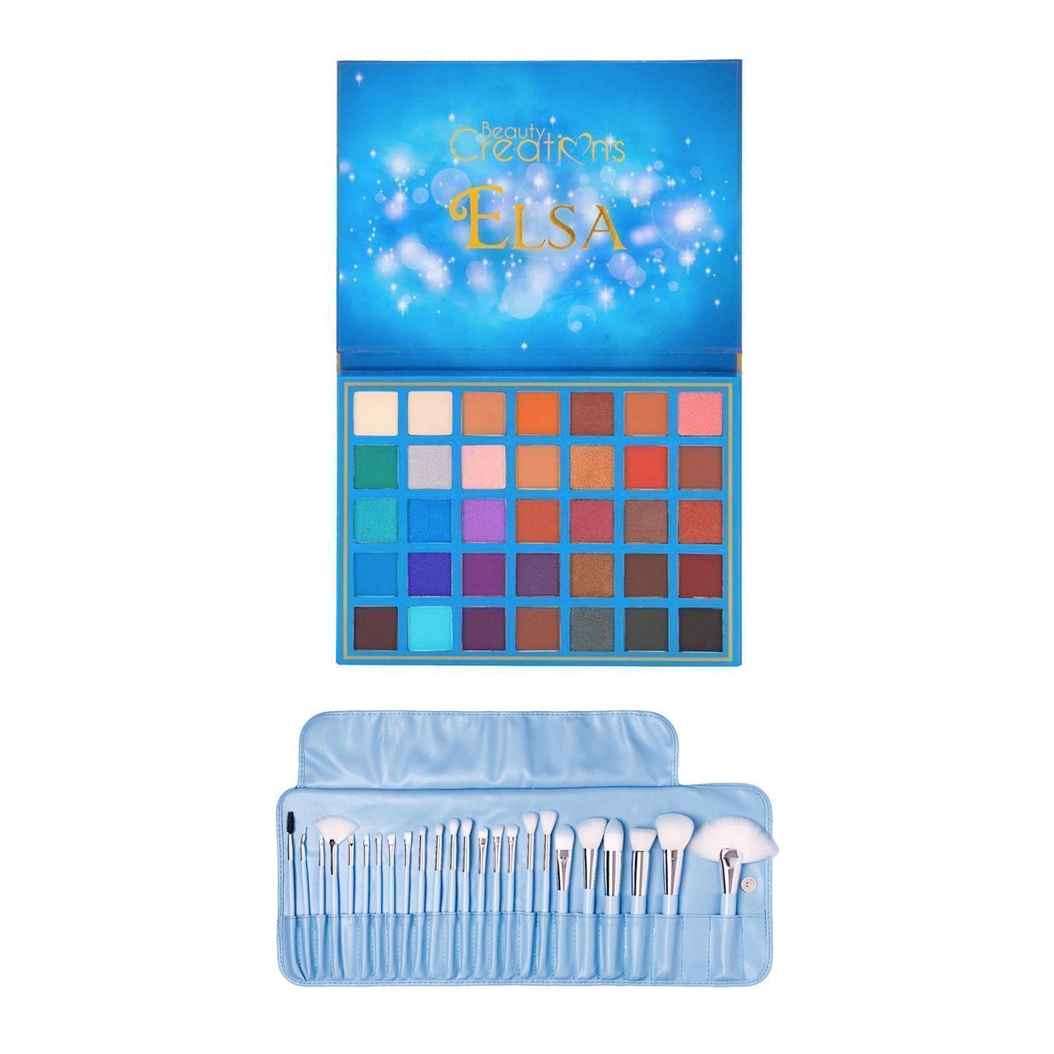 Pack Paleta De Sombra "Elsa" + Set 24 Brochas Pastel Bubble Gun de Beauty Creations-0