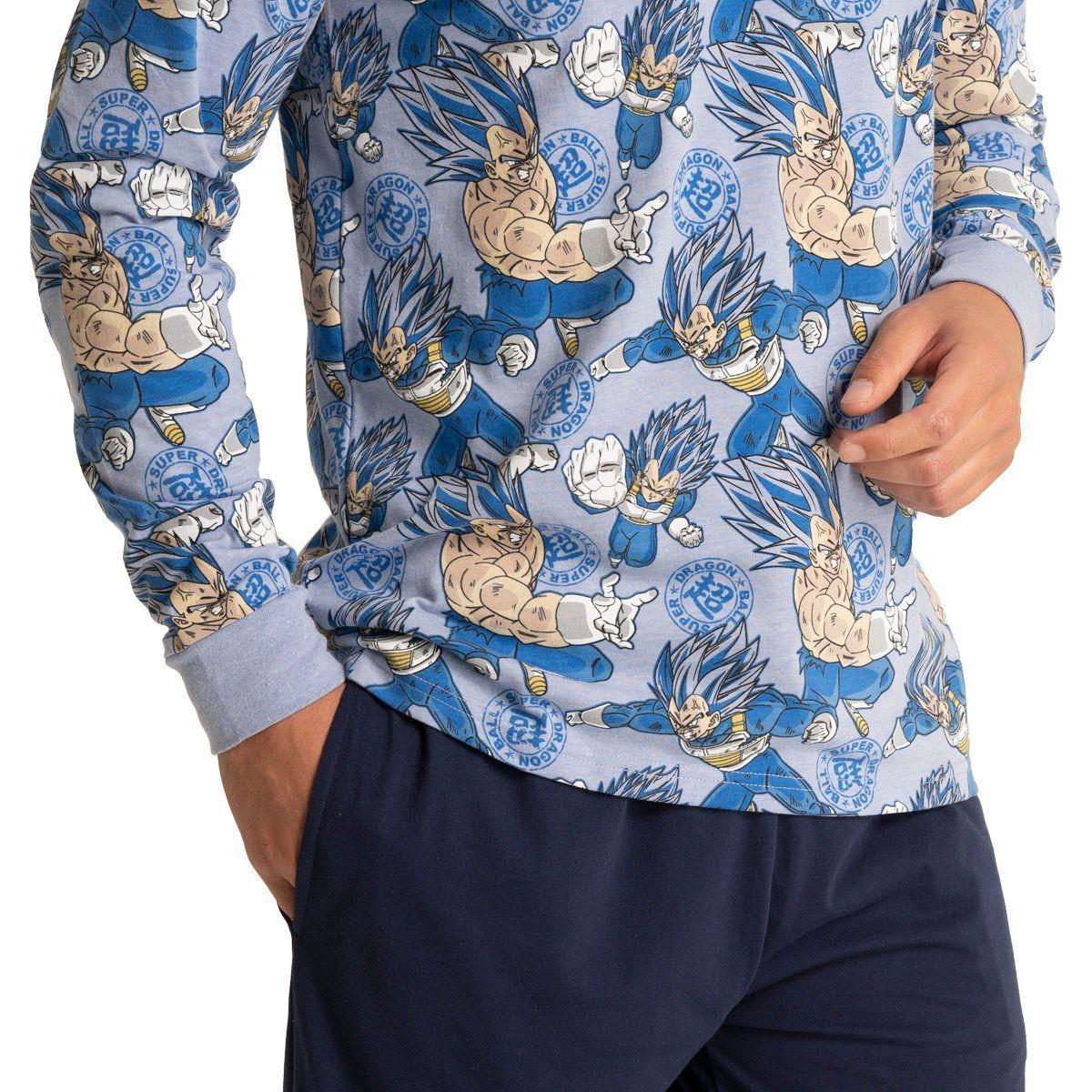 Pijama Algodón Hombre Invierno Dragon Ball Super Vegeta C2 Top-2