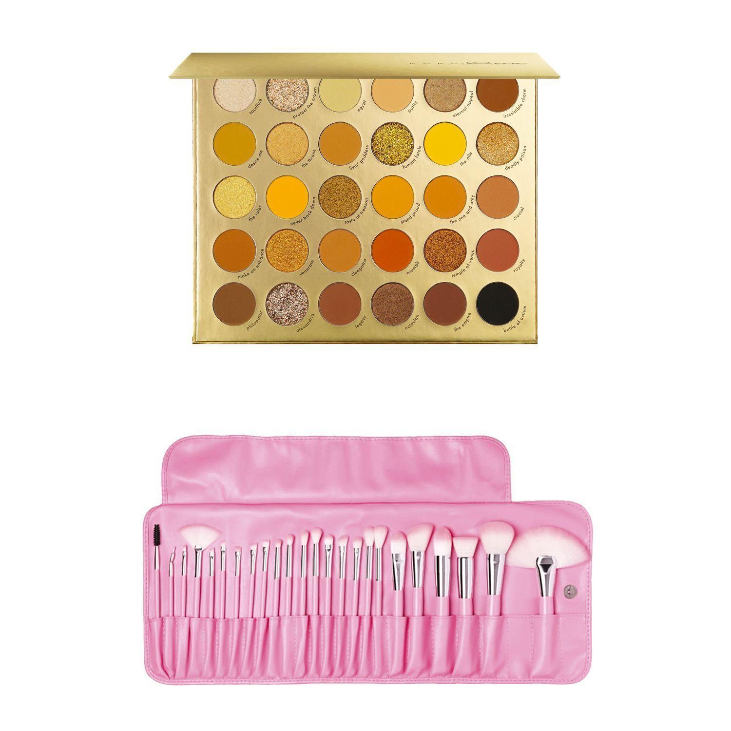 Set Paleta de Sombras Cleo Queen Kara Beauty + Set de 24 Brochas Cotton Candy Beauty Creations-0