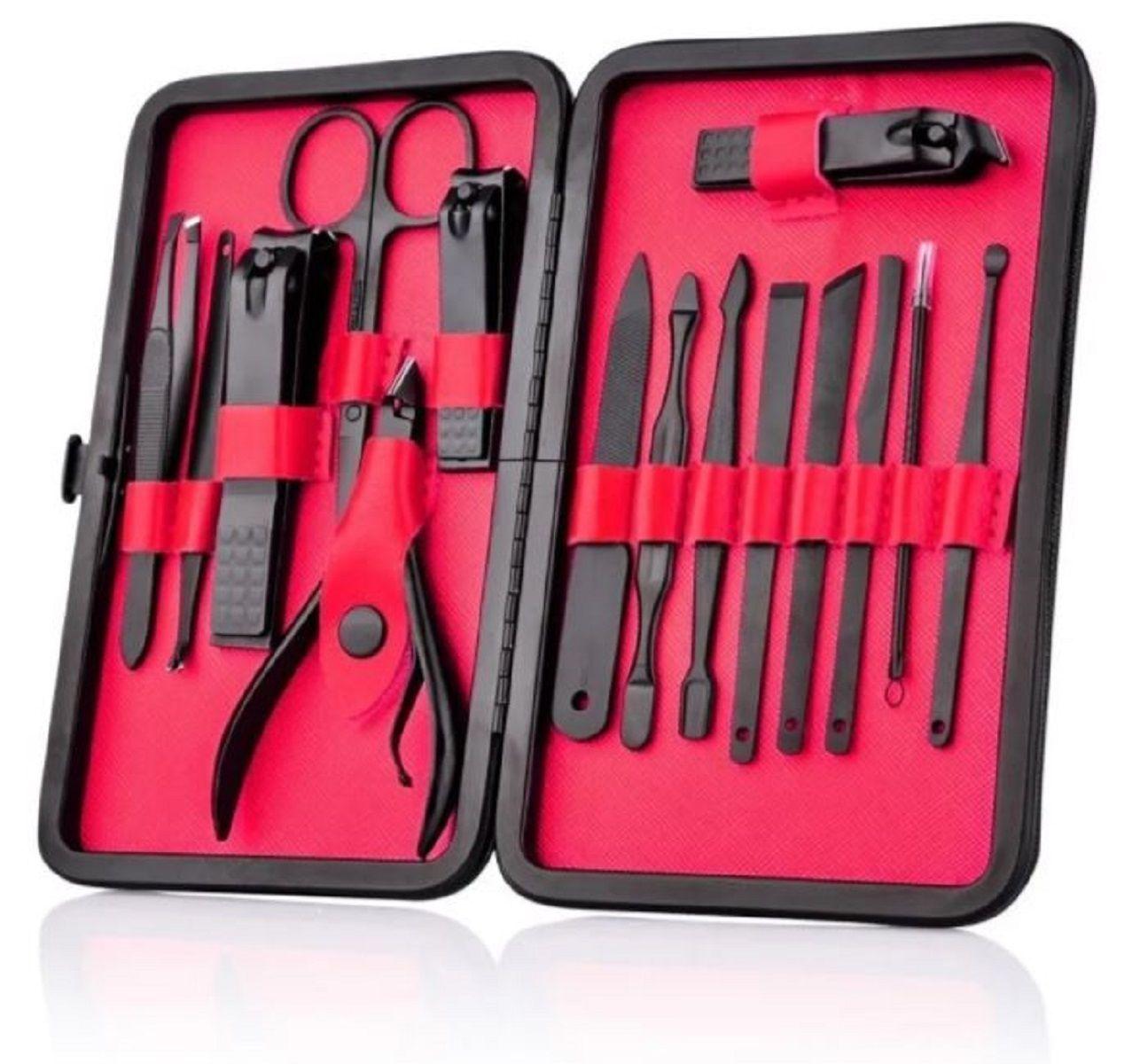 Set Manicure Y Pedicure Black Profesional 15 Piezas Ak53-0