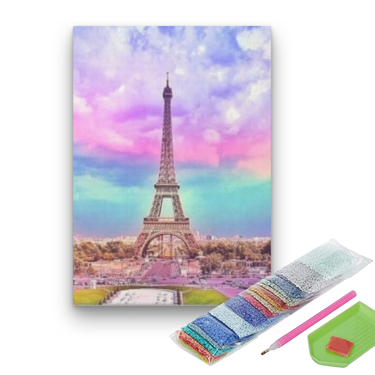 Pintura con diamantes 40x50cm en bastidor La Torre - Diamond painting-1