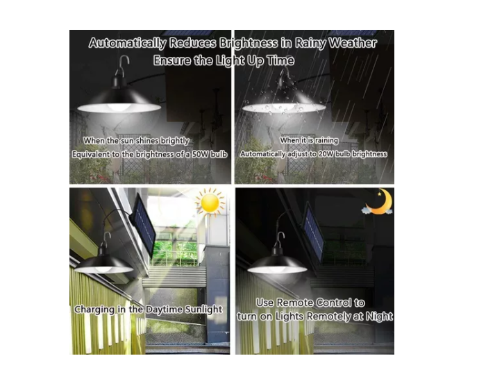 Lampara Solar Doble Colgante 240w Plafon + Control-3