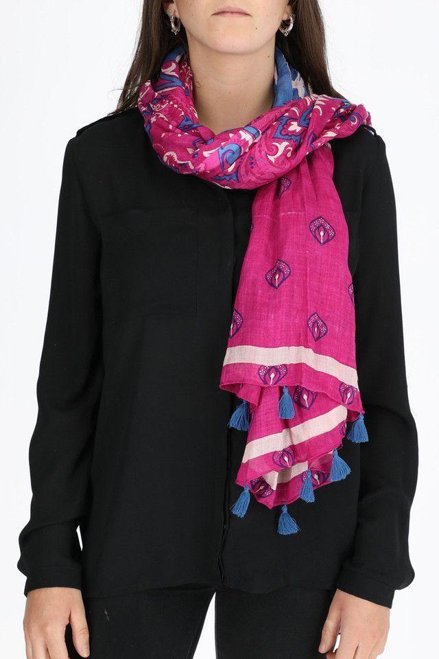 Pañuelo Estampado Silvestre Fucsia Humana-2