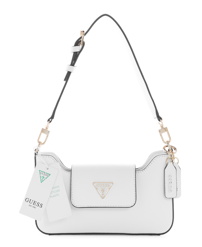 Cartera Guess Eco Ivy Top Zip Shoulder Whi Blanco Guess