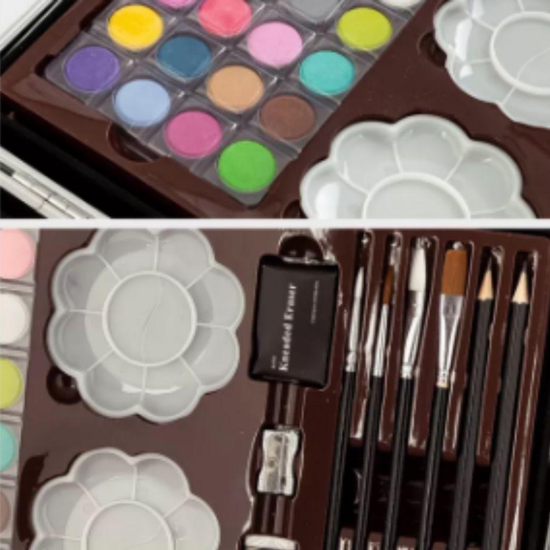 Kit De Arte 145 Piezas 2 niveles con Estuche de Aluminio-6