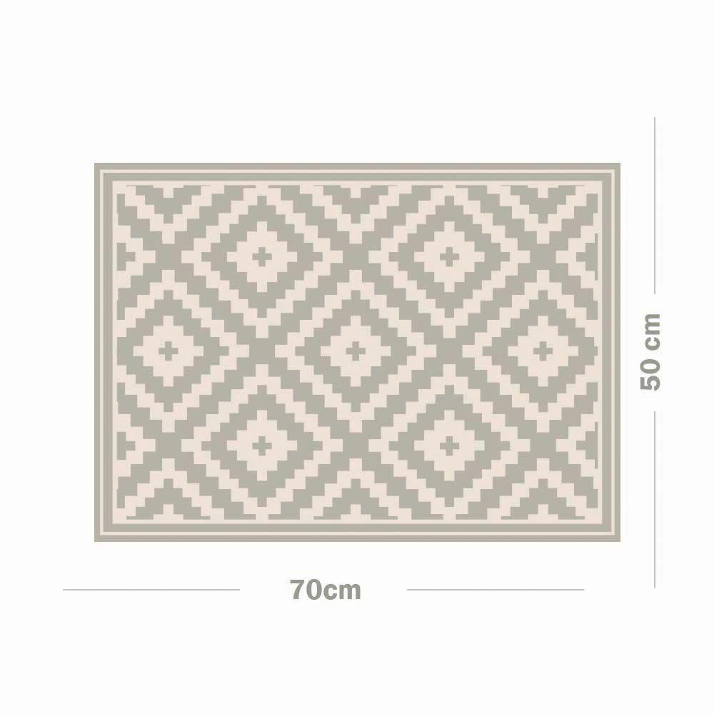 Alfombra Decorativa Baño Cocina Rombos Ceniza 50X70Cm-1