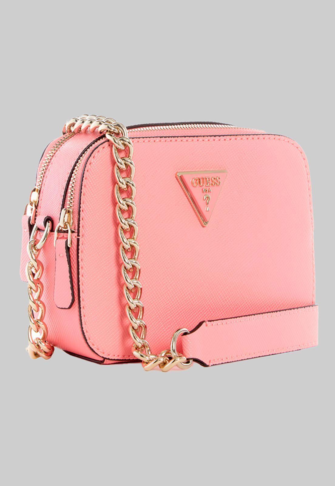 Cartera Noelle Crossbody Camera Pin Rosado Guess-1