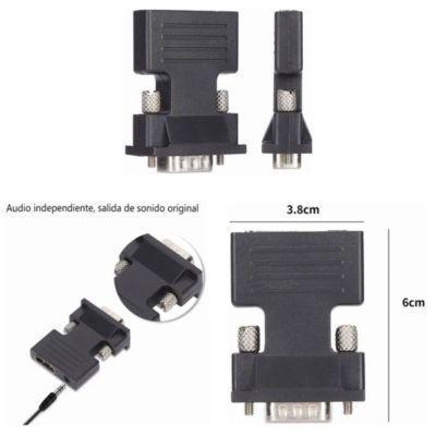 CONVERTIDOR Audio Adaptador Hdmi A Vga Hembra Full-0
