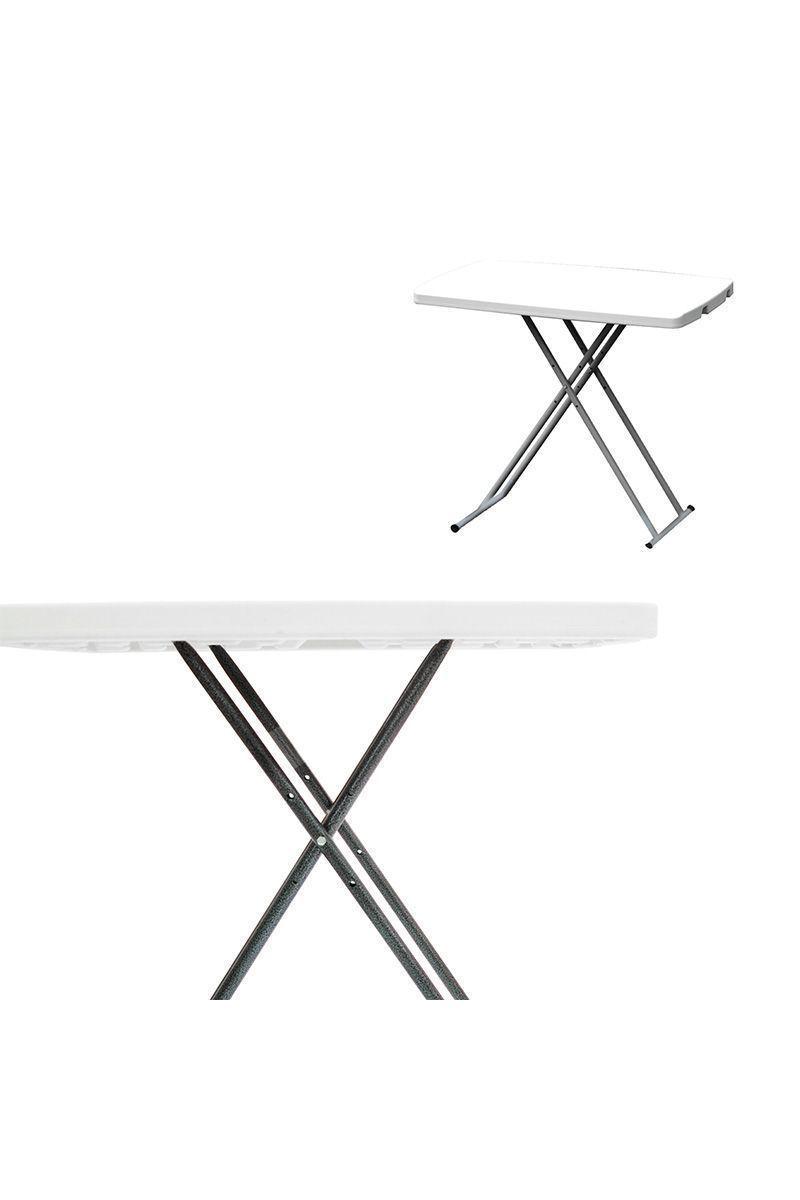 Mesa Auxiliar Plegable Terraza 73x60x60cm Blanco-3