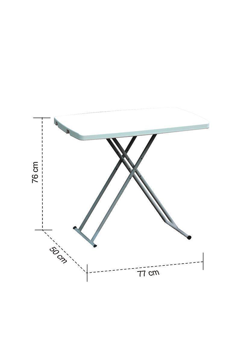 Mesa Auxiliar Plegable Terraza 73x60x60cm Blanco-2