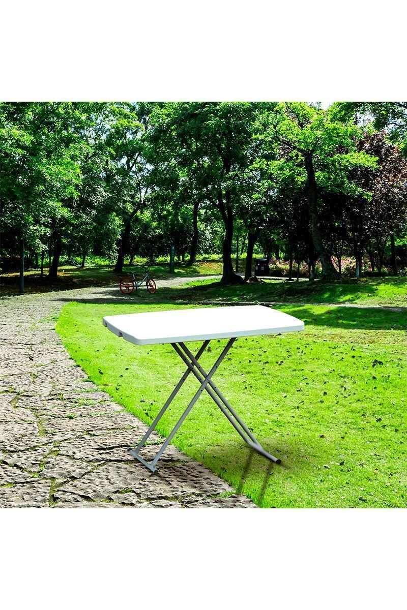 Mesa Auxiliar Plegable Terraza 73x60x60cm Blanco-1
