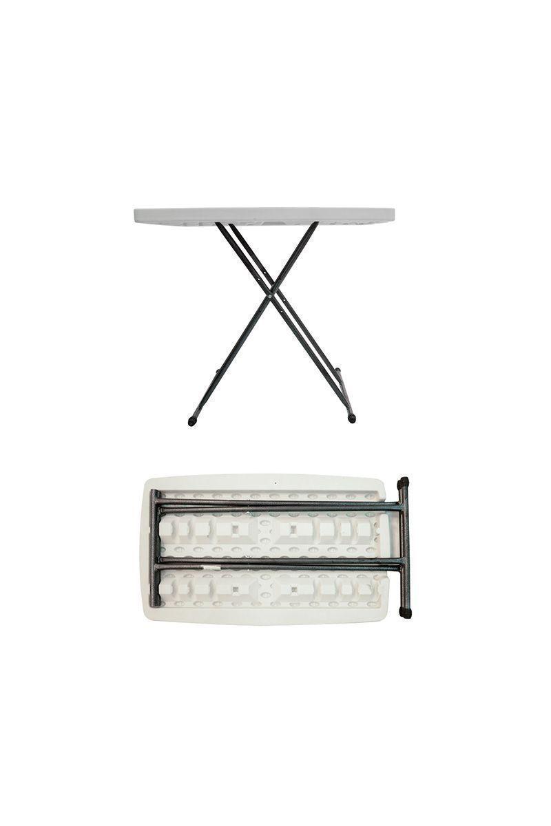 Mesa Auxiliar Plegable Terraza 73x60x60cm Blanco-4