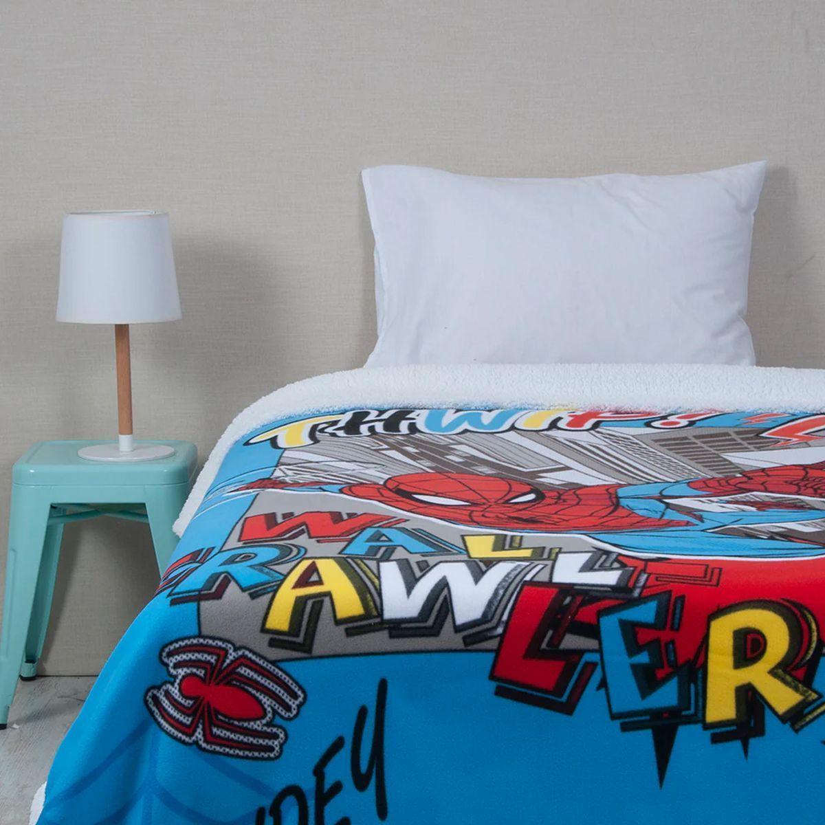SPIDERMAN - WALL - FRAZADA POLAR SHERPA - 820610 - 150 X 200 CM - WINDSOR-0