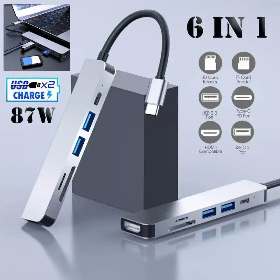 Hub Tipo C 6 en 1 Hdmi 4k Sd Pd Compatible Mac y Windows-5
