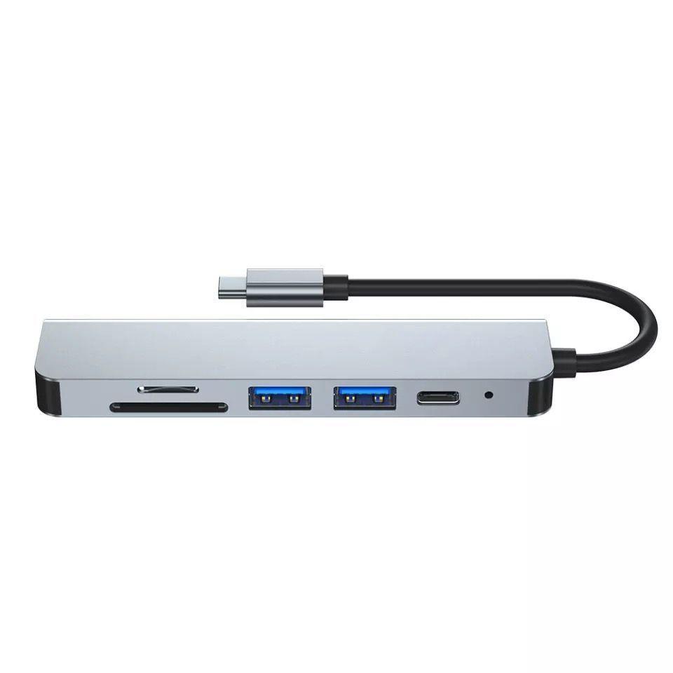 Hub Tipo C 6 en 1 Hdmi 4k Sd Pd Compatible Mac y Windows-2