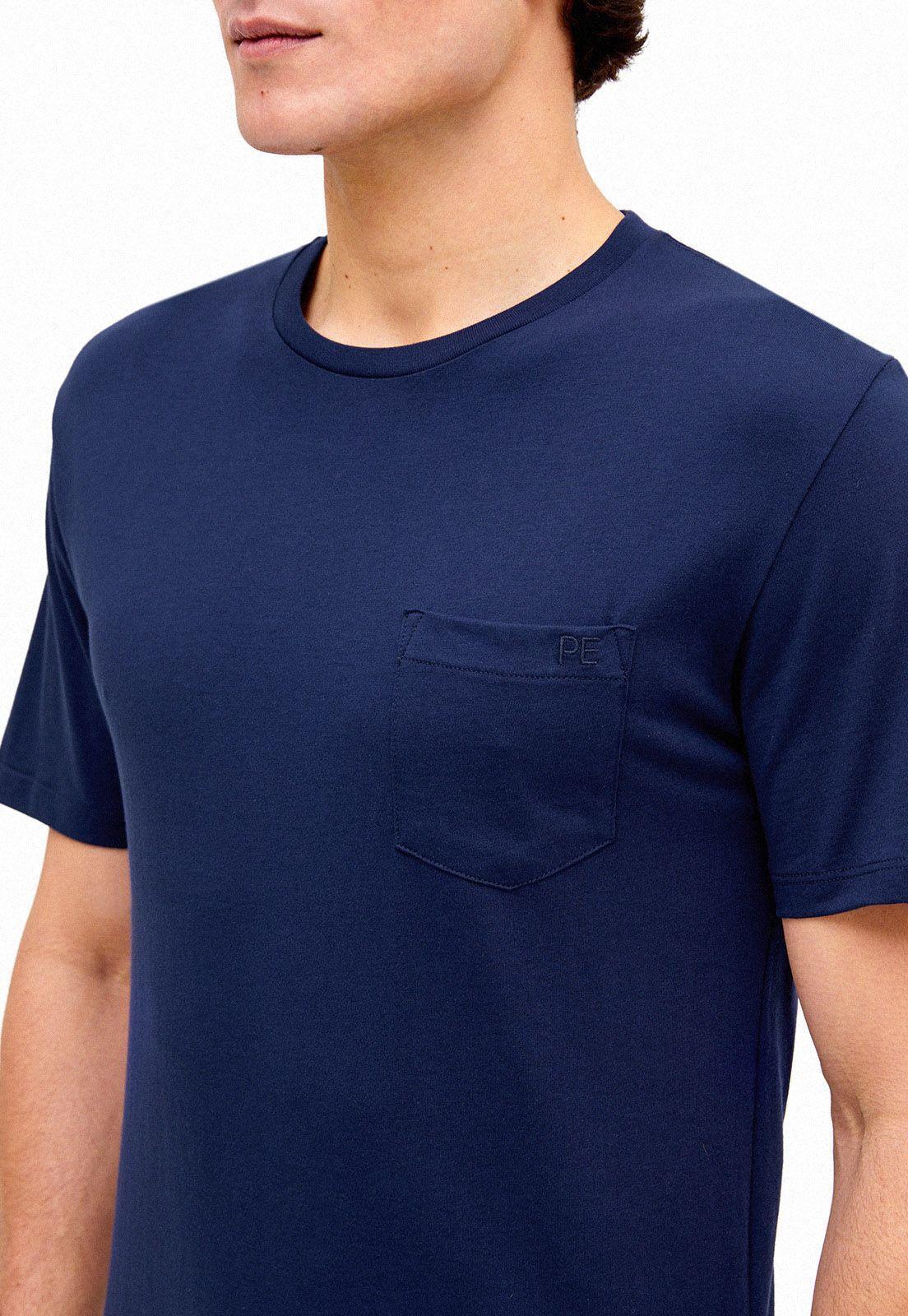 Polera algodón pima azul-2
