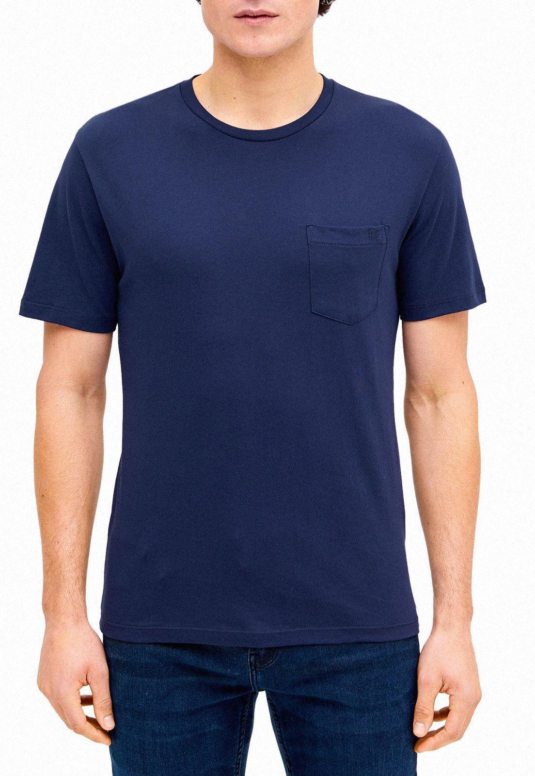 Polera algodón pima azul-0