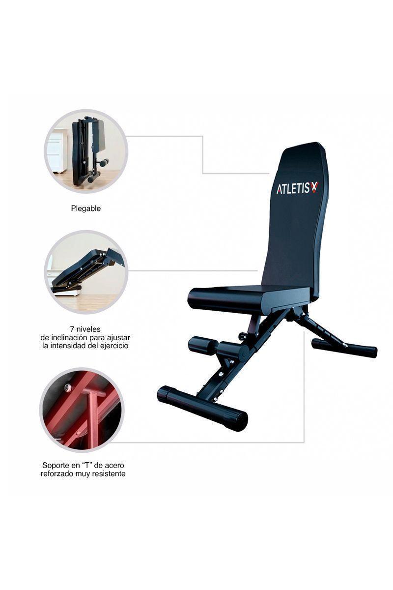 Banco Multifuncional 7 Niveles Plegable Negro-3