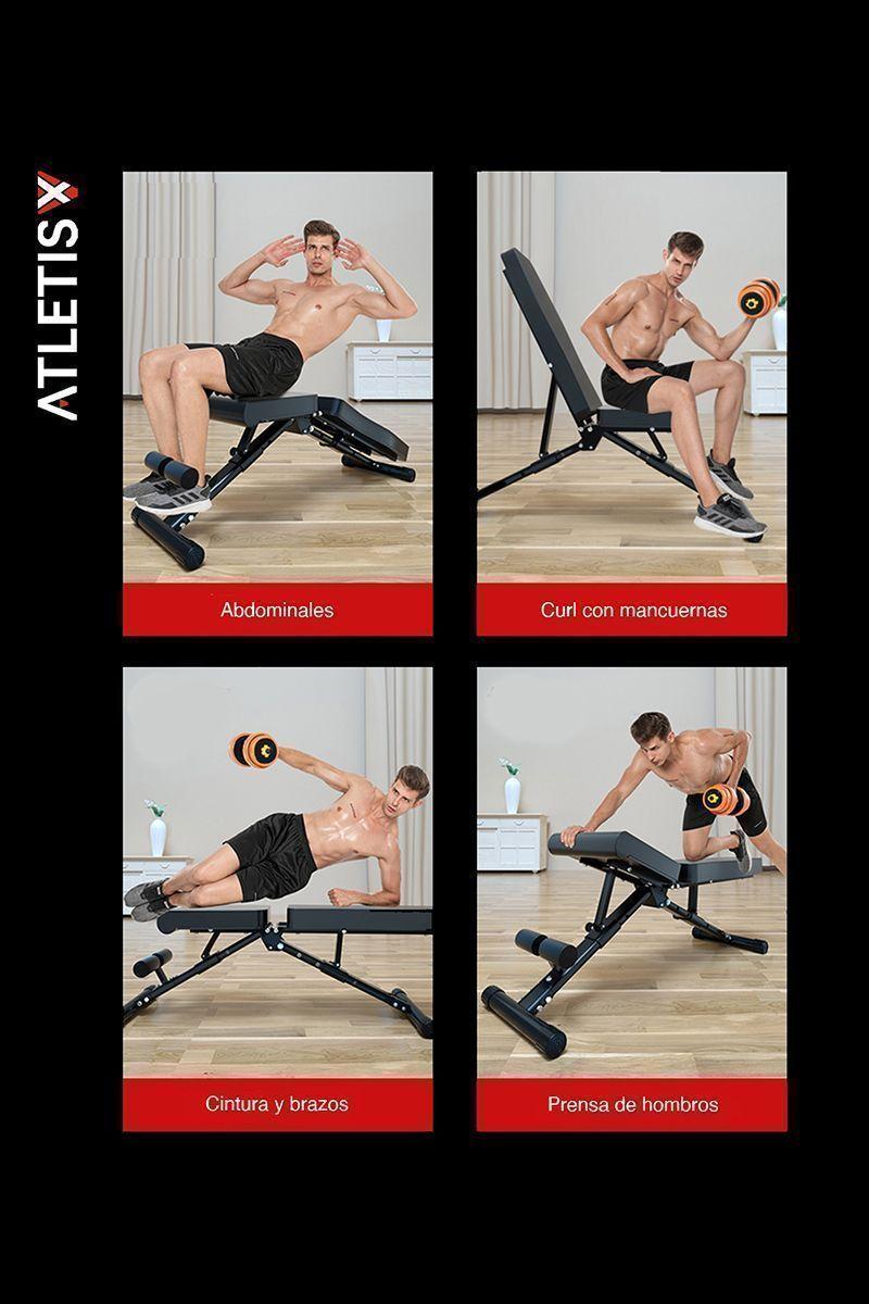 Banco Multifuncional 7 Niveles Plegable Negro-4