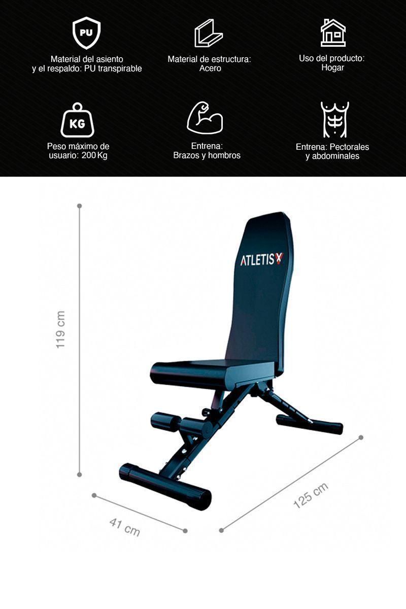 Banco Multifuncional 7 Niveles Plegable Negro-2