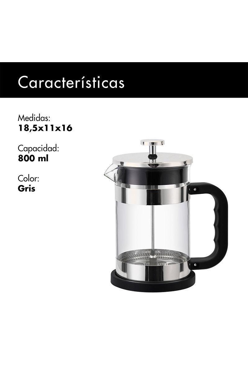 Cafetera Prensa Francesa 800ml Gris-2