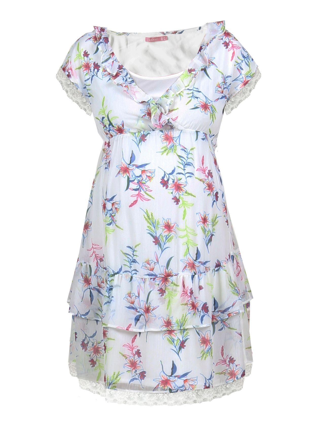 Vestido Blanco con flores lactancia-5