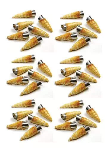 Pack X36 Cono Molde Para Cannoli Cachito Croissant Pan Danes -2