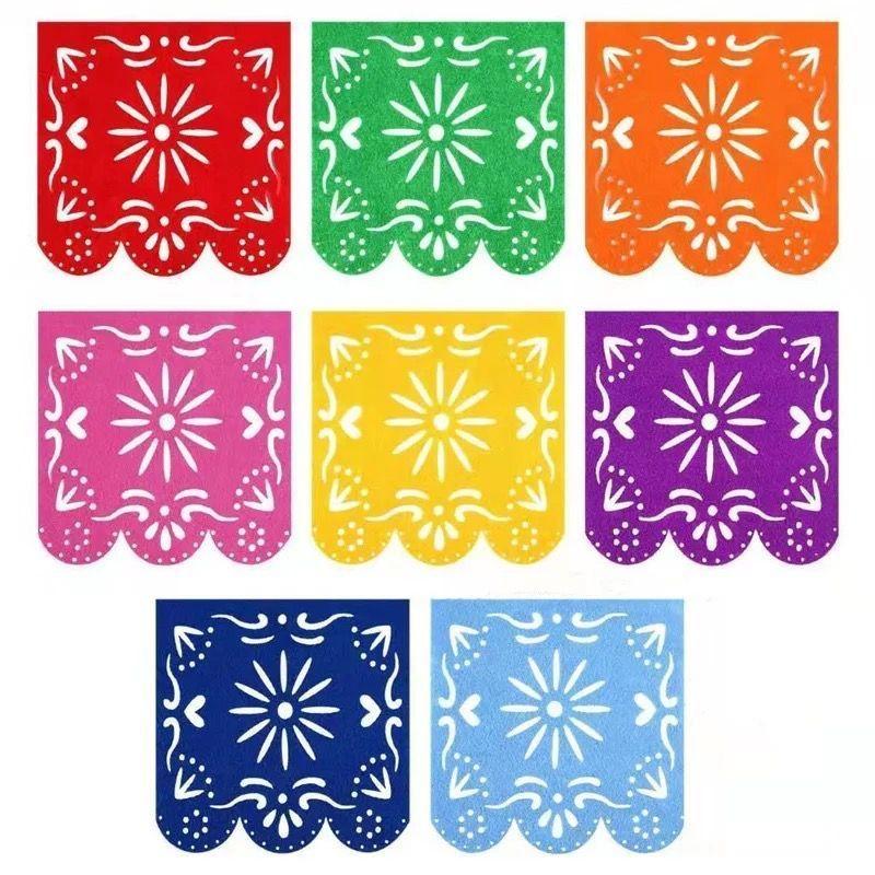 Banderines Mexicanos de Adorno, Decoración Fiestas y Eventos, de Papel (8 Banderitas)-2