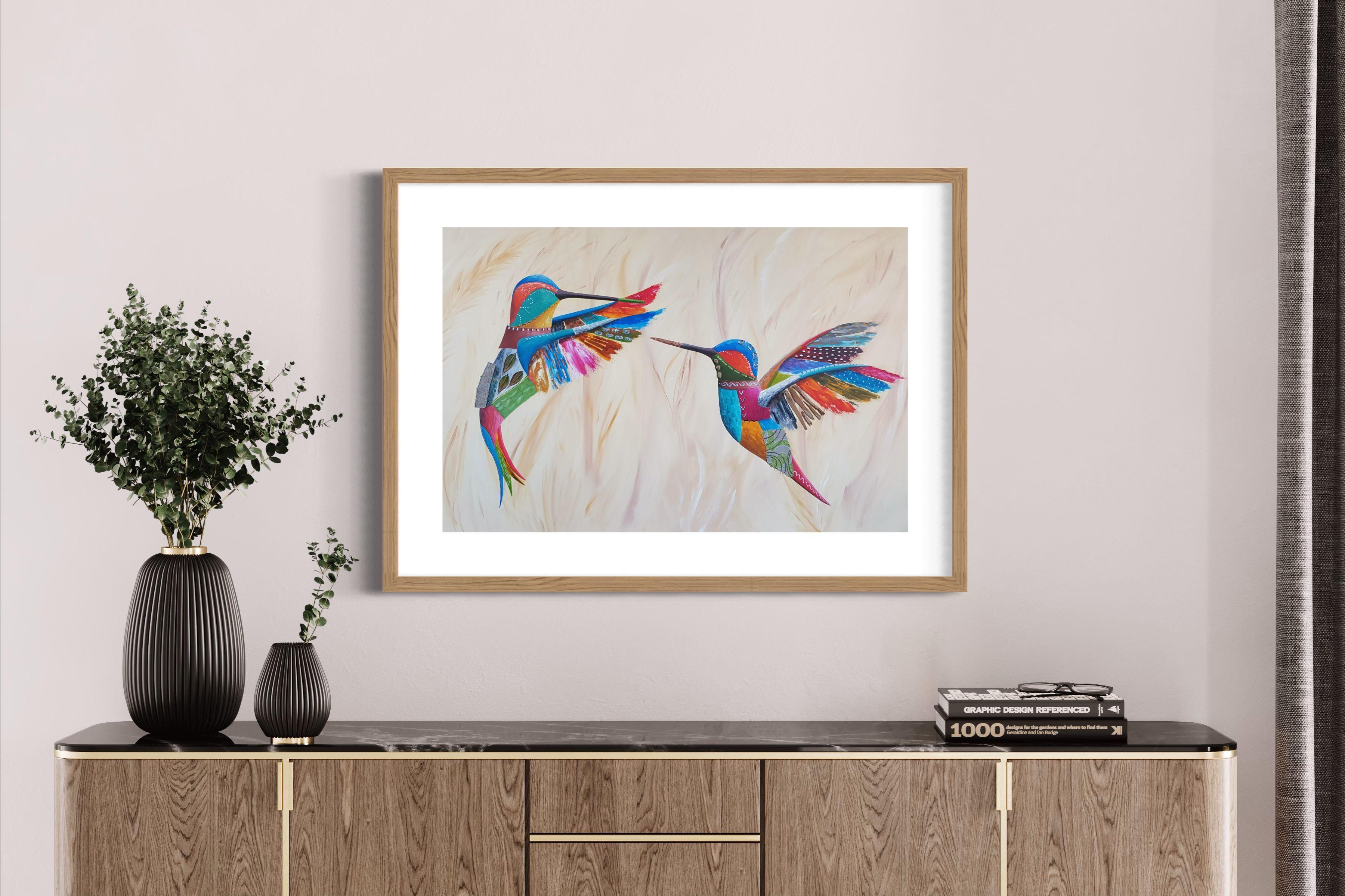 Cuadro: Dulce encuentro / 50 x 70 con paspartú-1