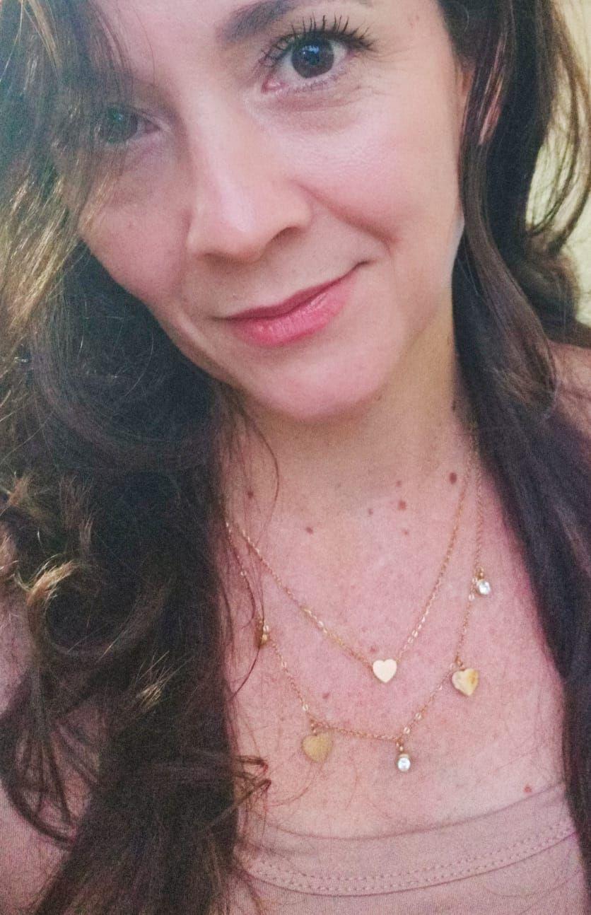 Conjunto Multicapa Colgante Corazon Chapado En Oro 18k Amor-2