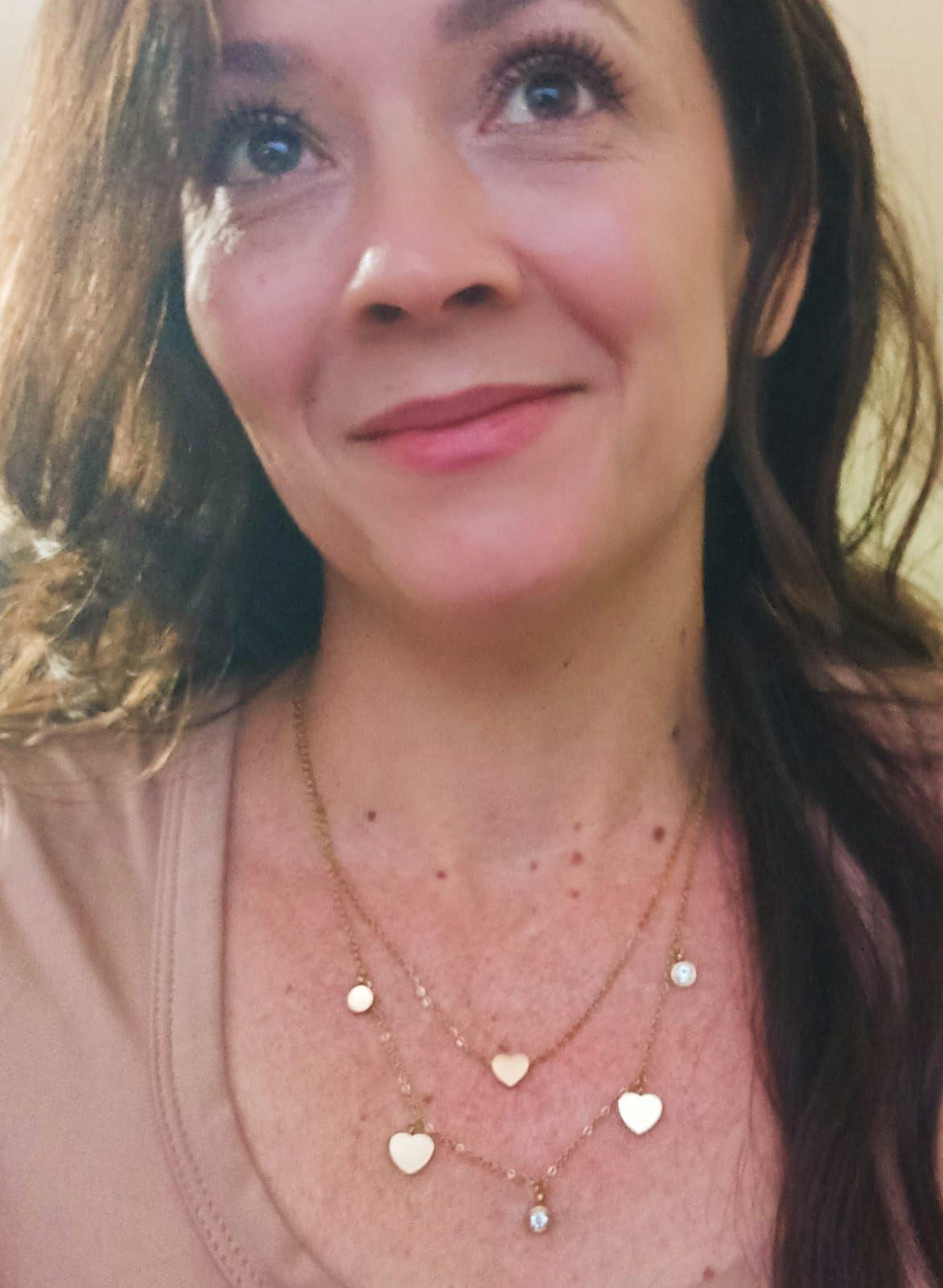 Conjunto Multicapa Colgante Corazon Chapado En Oro 18k Amor-4