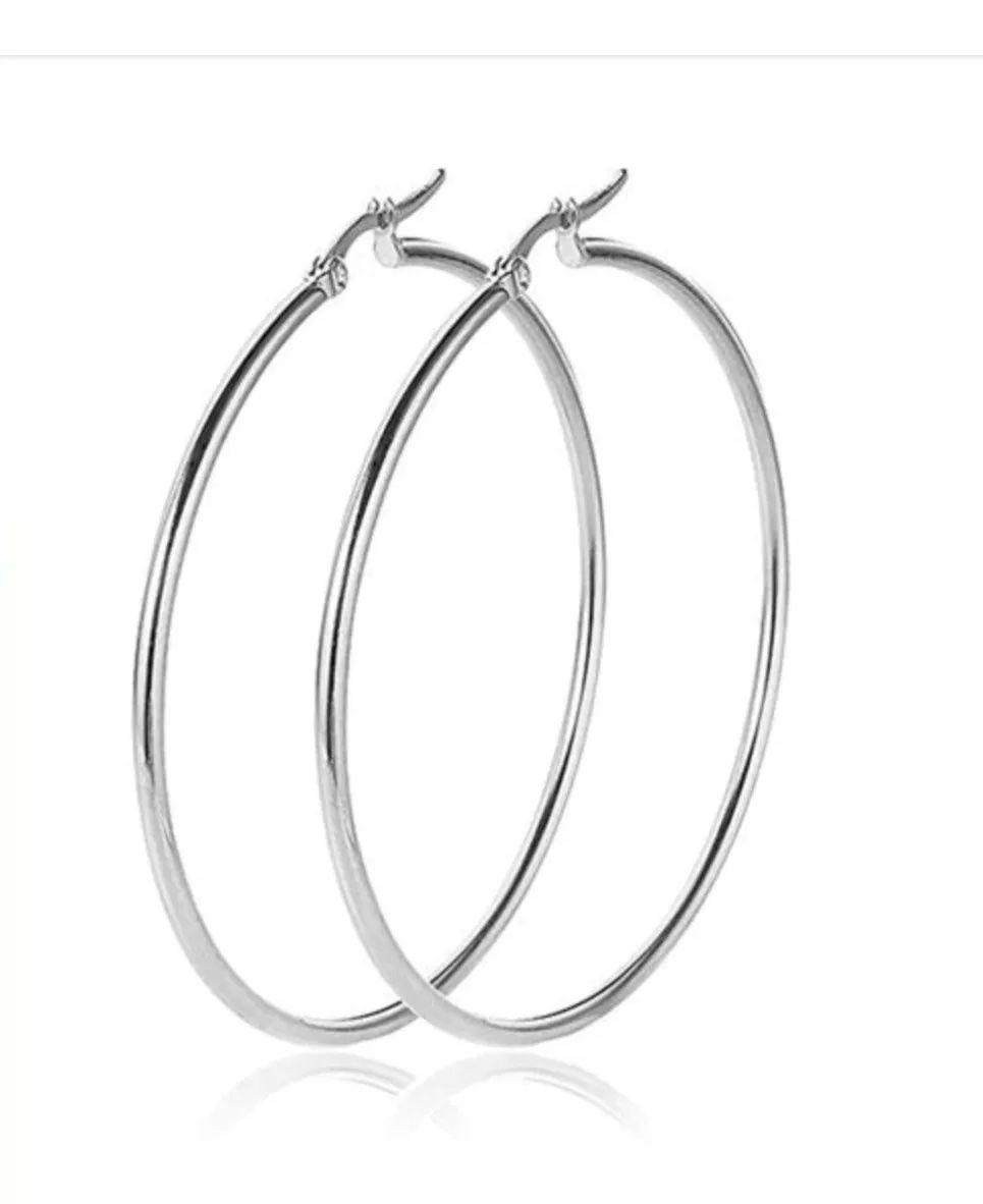 Aros Argolla Acero Quirurgico ,varias Medidas Pack 5 Pares-1