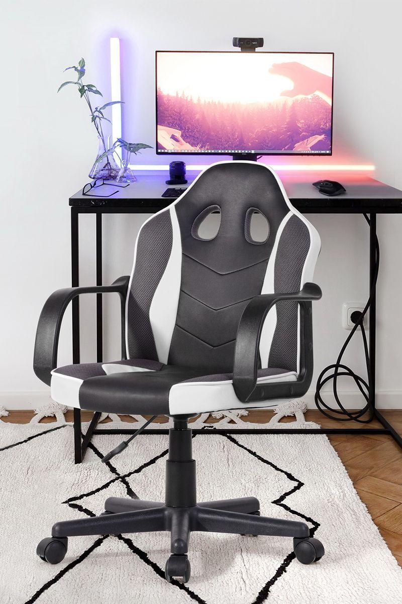 Silla Gamer Altura Ajustable Thunder Blanco-1