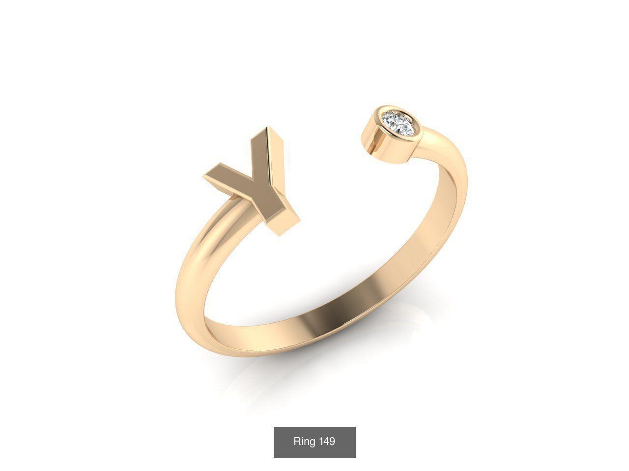 Anillo Iniciales Oro 18k con Circón - E-2