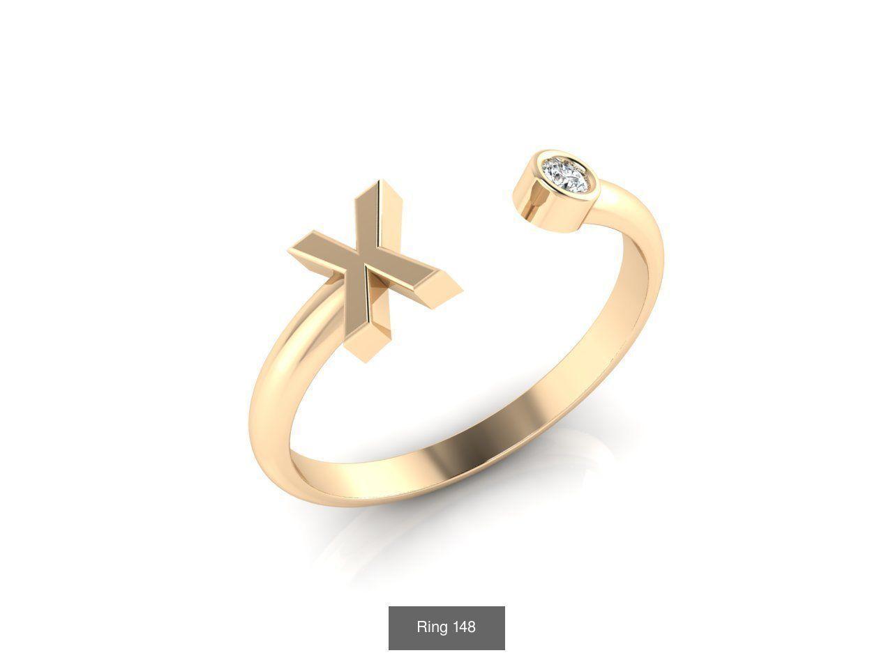 Anillo Iniciales Oro 18k con Circón - E-3