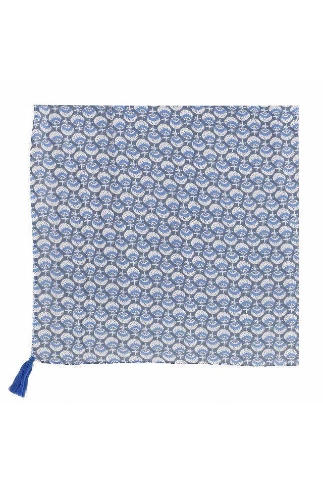 Pañuelo Estampado Azul Y Blanco Beachcomber Abanicos Humana-1