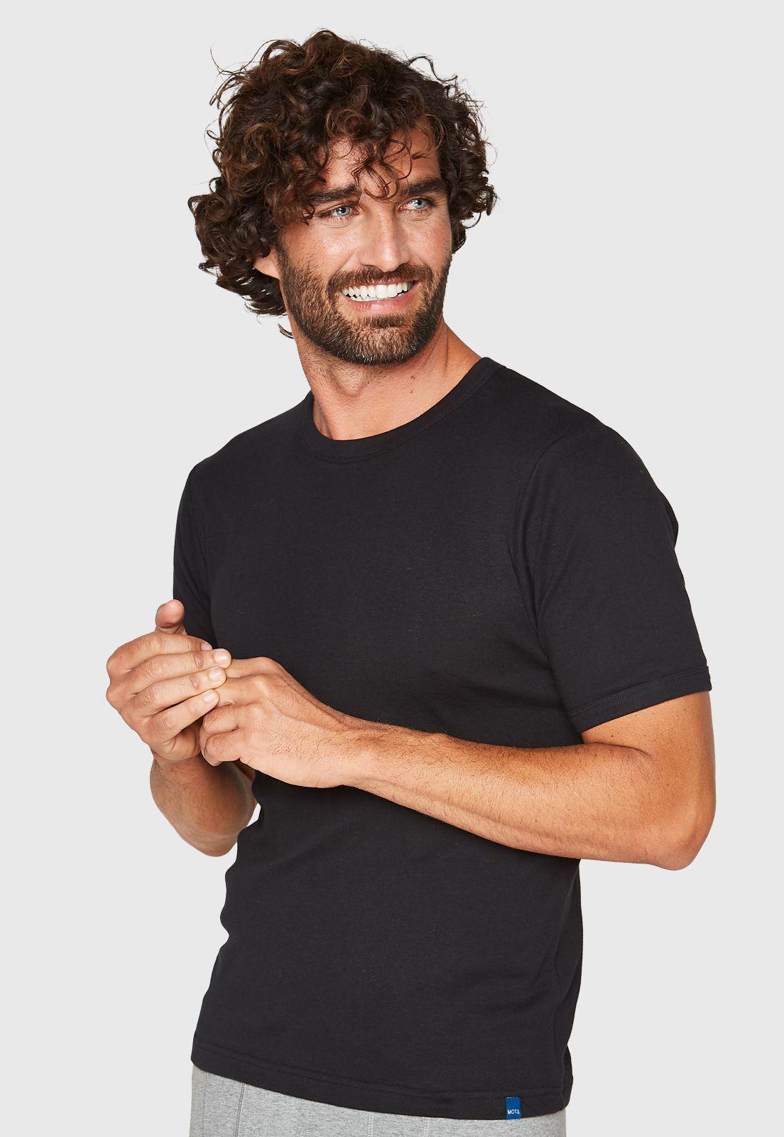 ALGODÓN CAMISETA MANGA CORTA ALGODÓN NEGRO-0