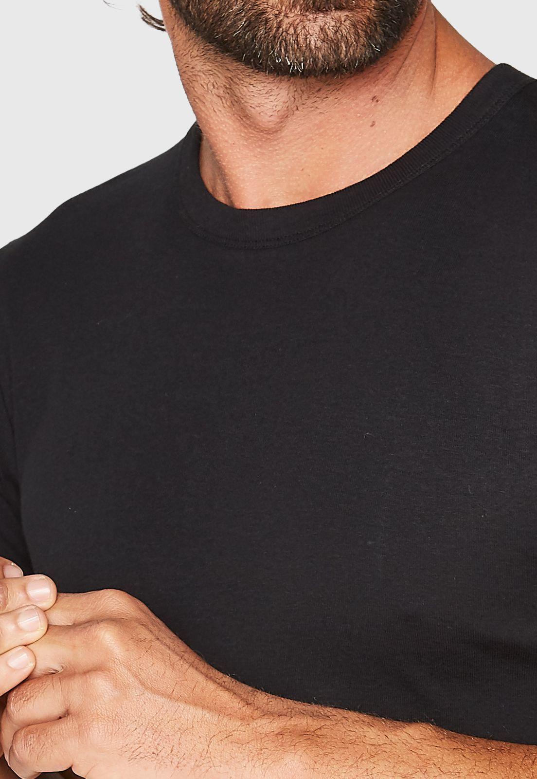 ALGODÓN CAMISETA MANGA CORTA ALGODÓN NEGRO-1
