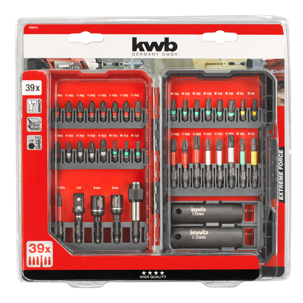 Set Juego De Puntas De Impacto Einhell 39 Piezas Kwb 109010-3