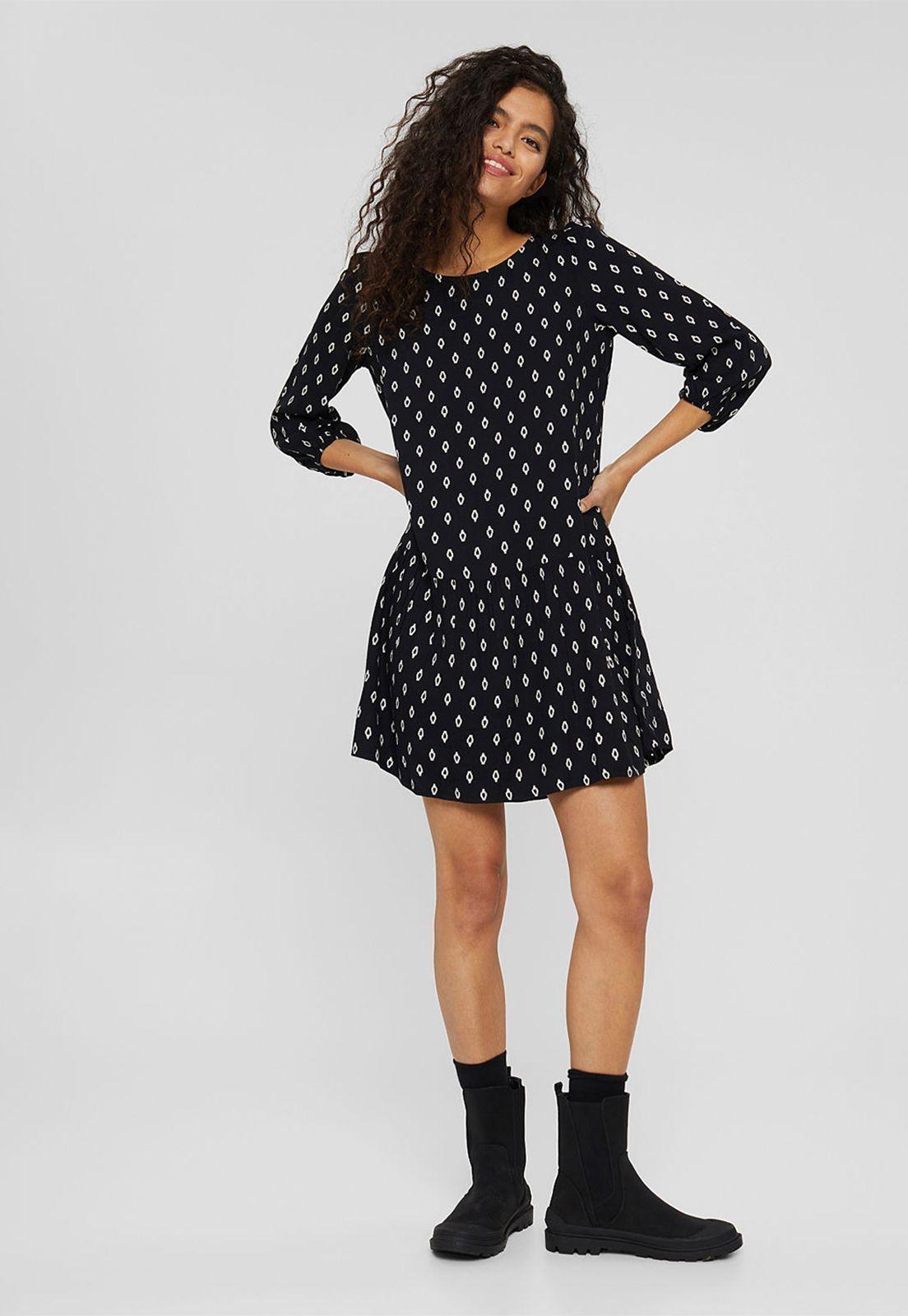 Vestido Mini Estampado De Lenzing™ Ecovero™ Esprit-0