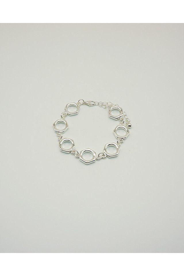 Pulsera Blanda Tuerca Plateado I-D-0