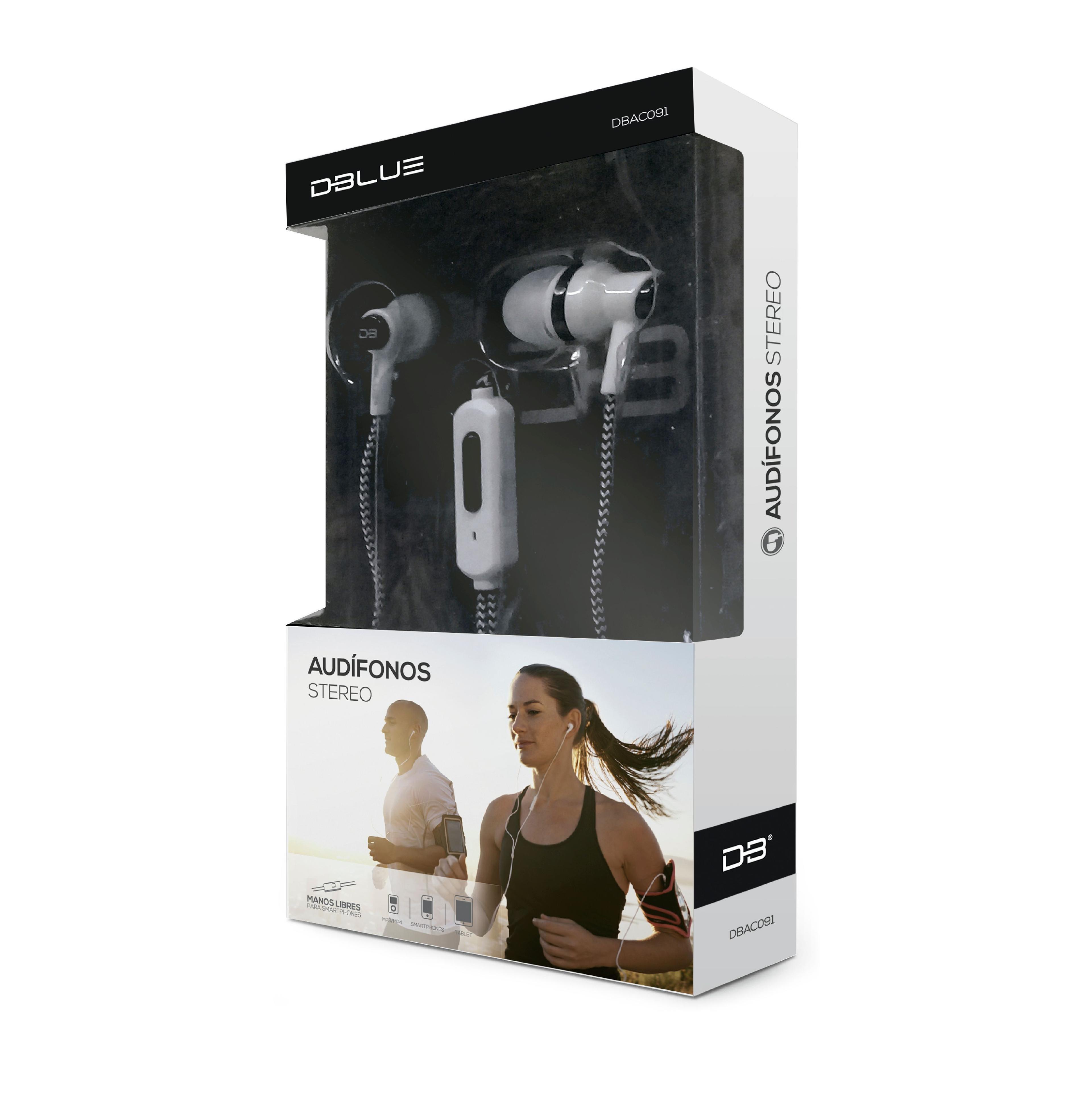 Audifonos Stereo Manos Libres Cable Textil Plug 3.5mm Blanco-2