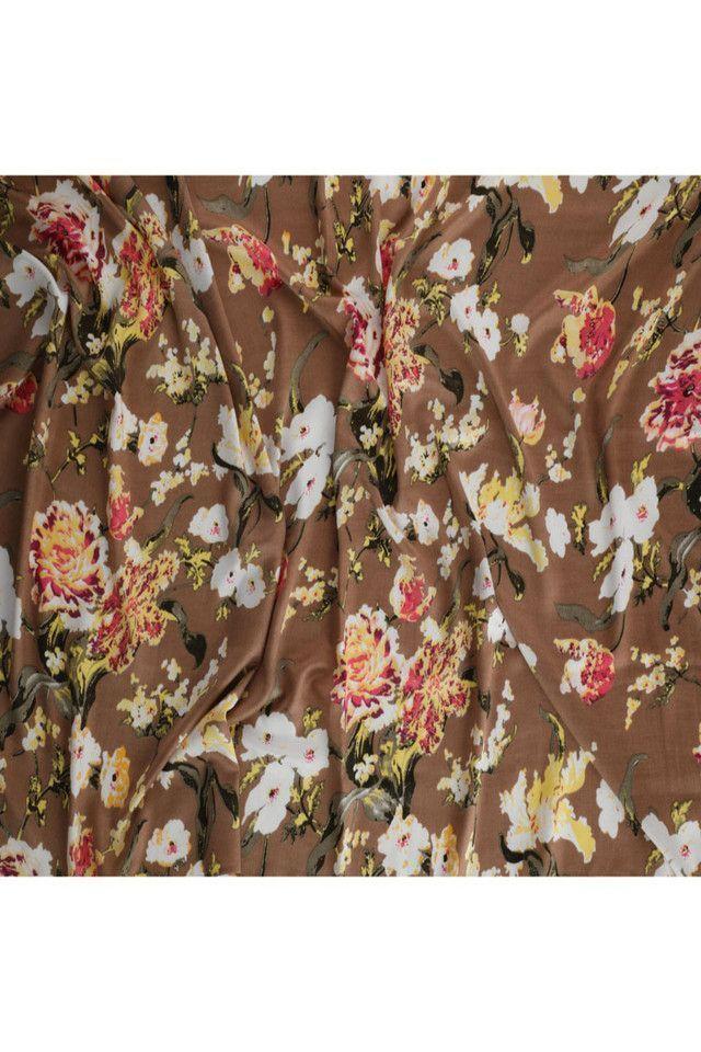 Pañuelo Flowers Marrón i-D-2