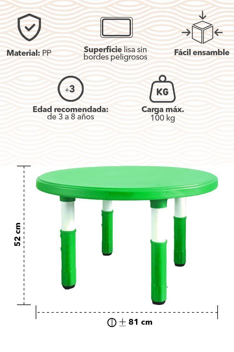 Mesa Redonda Infantil Verde-2