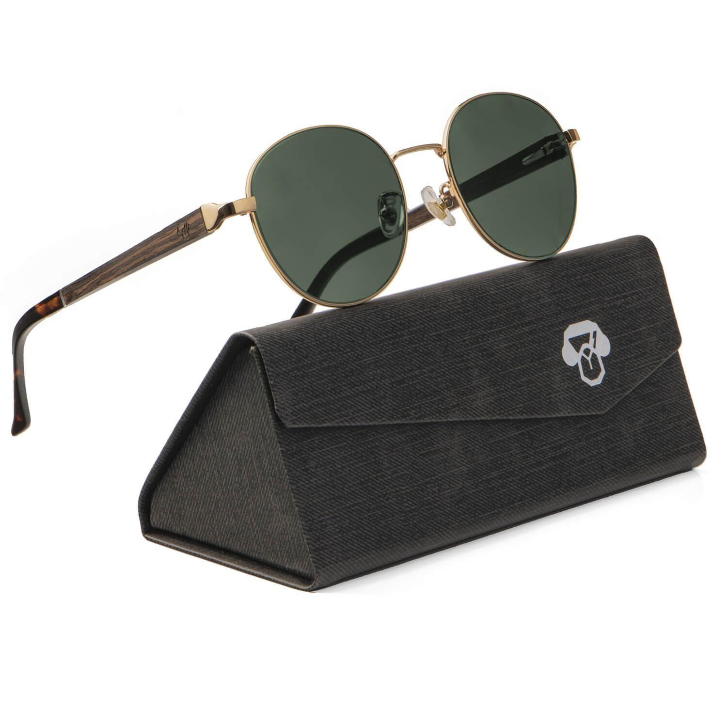 Lentes de Sol Redondos Harry Gold Polarizados Talla única Negro-4