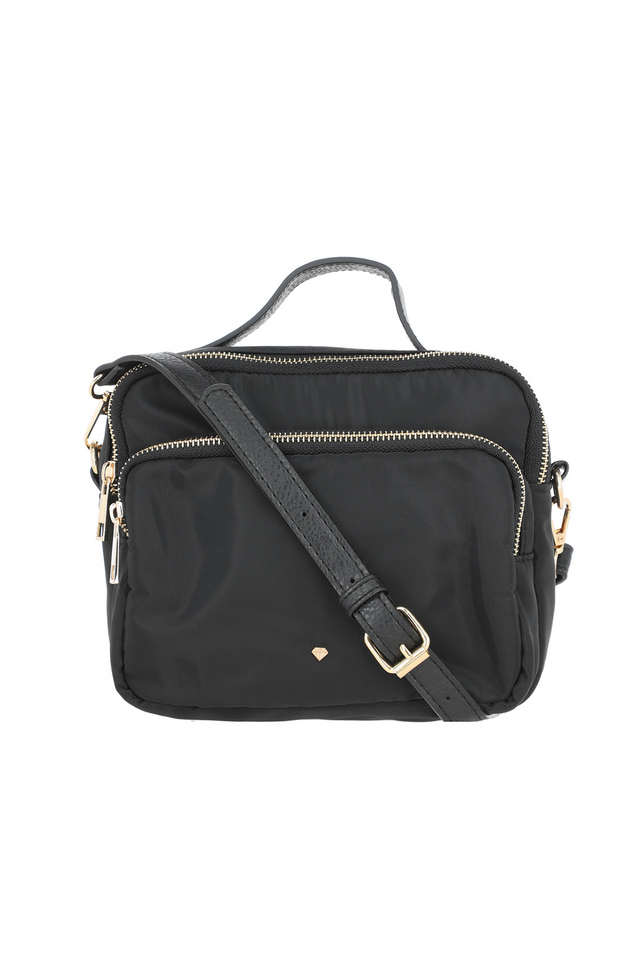 Cartera Cruzada Negra Black Nylon Steel i-D-0