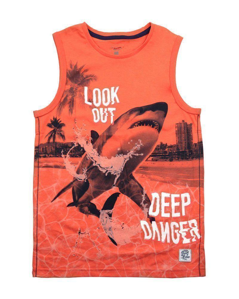 Polera Jr Niño S/ Mangas Shark Ficcus-0